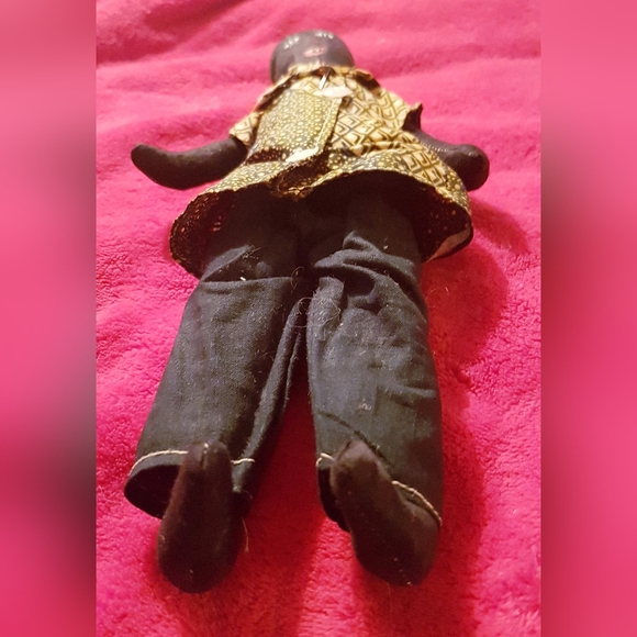 Handmade African Cloth Doll Folk Art Kente Cloth Vintage Collectible - Picture 4 of 8